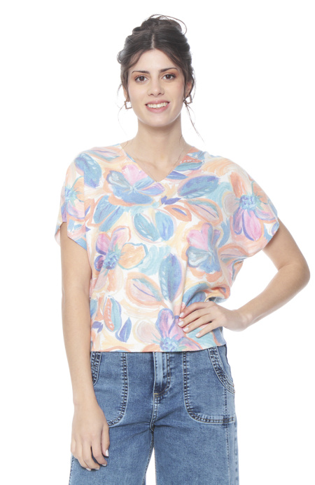 Sweater Manga Corta Sublimado Escote V