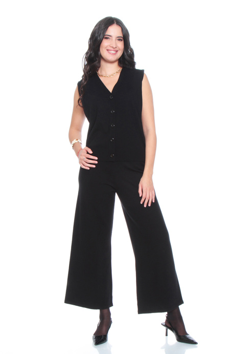 Conjunto Chaleco Sin Manga Y Pantalon Wide Leg Tiro Alto