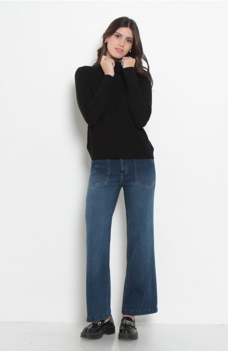 SWEATER MANGA LARGA CUELLO ALTO