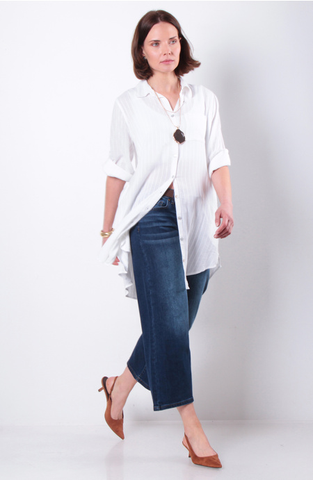 JEANS WIDE LEG CROPPED TIRO MEDIO PRETINA BASICA 1 BOTON CON CINTURON