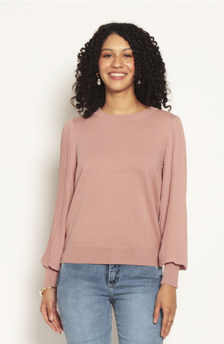 Sweater Manga Larga En Distinta Calidad Escote Redondo