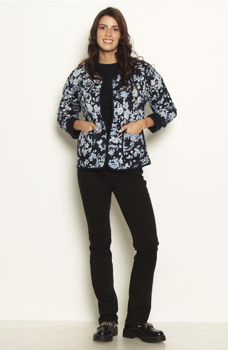 Chaqueta Manga Larga Reversible Con Bolsillos