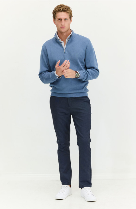 Sweater Hombre Manga Larga Cuello Alto Con Cierre