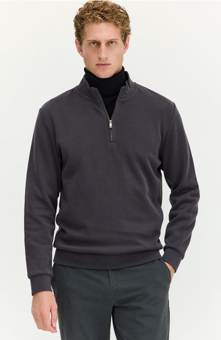 Sweater Hombre Manga Larga Cuello Alto Con Cierre