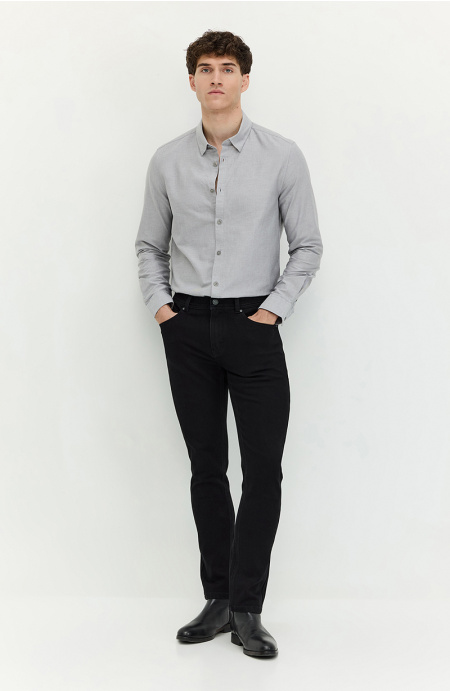 Jeans Hombre Slim Tiro Alto Pretina Basica 1 Boton
