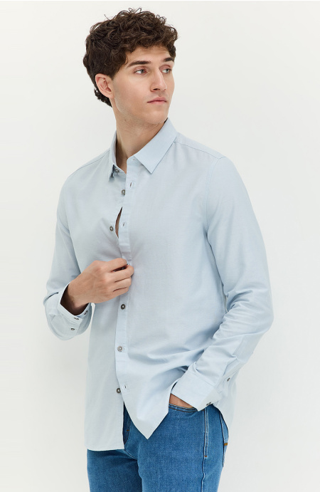 Camisa Hombre Manga Larga Abotonada En Delantero