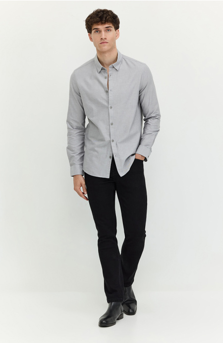 Camisa Hombre Manga Larga Abotonada En Delantero