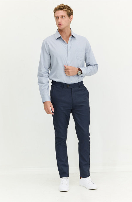 Camisa Hombre Manga Larga Abotonada En Delantero