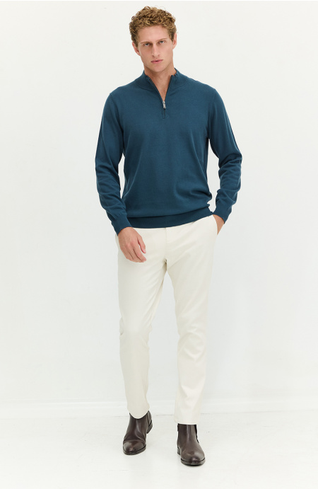 Sweater Hombre Manga Larga Cuello Alto Con Cierre