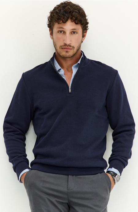 Sweater Hombre Manga Larga Cuello Alto Con Cierre