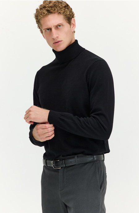 Sweater Hombre Manga Larga Cuello Alto