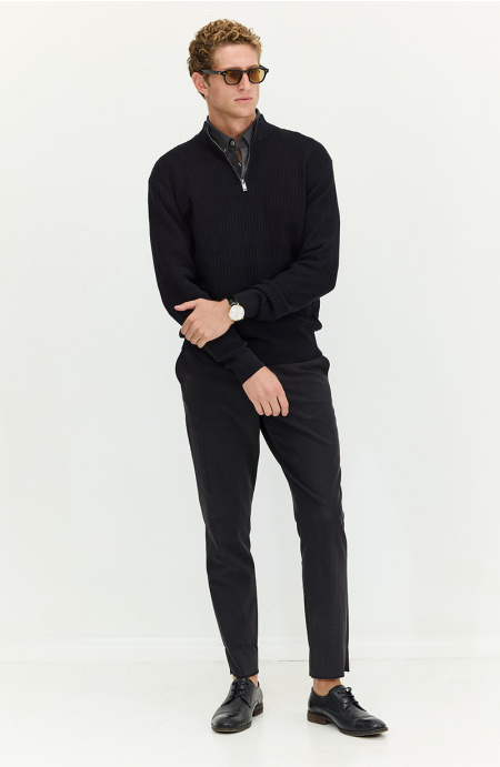Sweater Hombre Manga Larga Cuello Alto Con Cierre