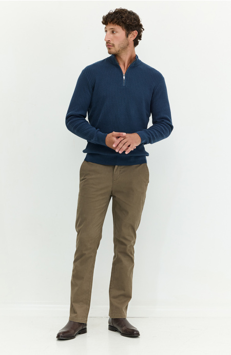 Sweater Hombre Manga Larga Cuello Alto Con Cierre
