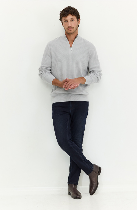 Sweater Hombre Manga Larga Cuello Alto Con Cierre