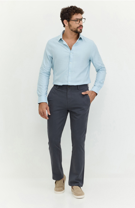 Pantalon Hombre Recto Tiro Alto Pretina Basica 1 Boton