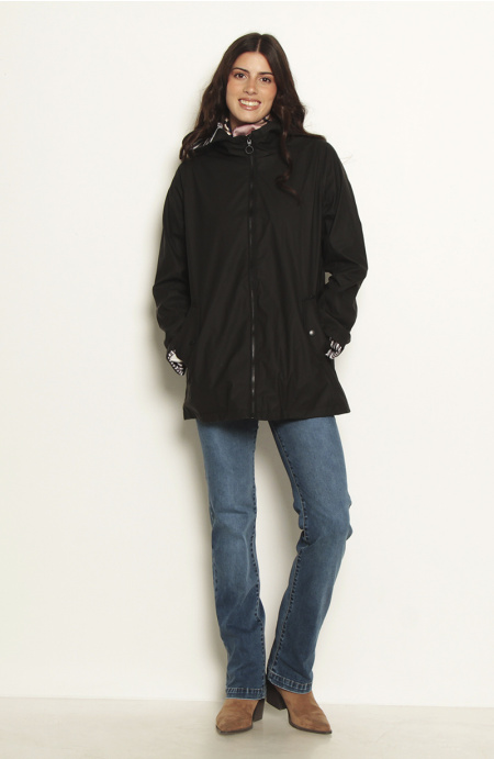 Chaqueta Impermeable Manga Larga Con Capucha