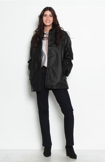 Chaqueta Impermeable Manga Larga Con Capucha