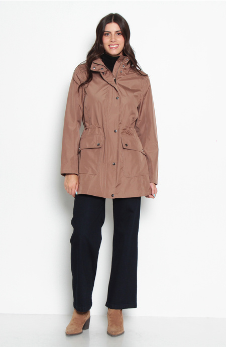 Chaqueta Impermeable Con Capucha No Desmontable Con Forro