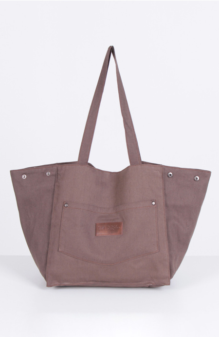 Bolso Basico Con Bolsillos Y Broche