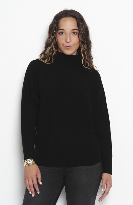 Sweater Manga Larga Rangla Solido Cuello Medio Alto