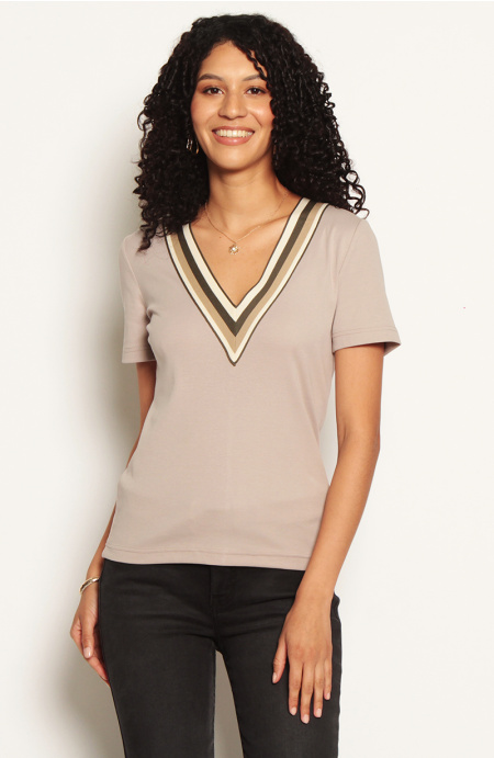 Polera Manga Corta Escote V