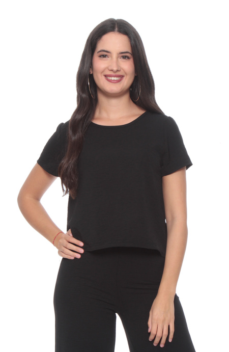 Blusa Manga Corta Escote Redondo