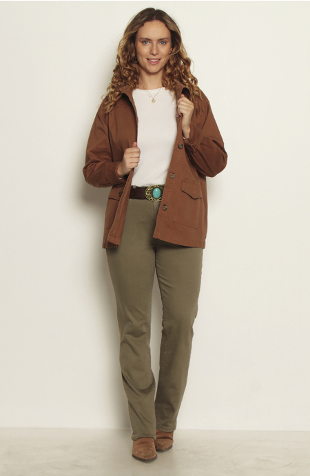 Pantalon Recto Tiro Alto Pretina 1 Boton