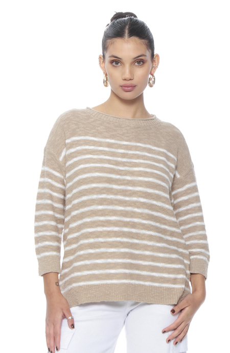 Sweater Manga Larga Listado Escote Redondo