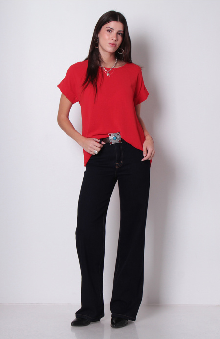 Blusa Manga Corta Escote Redondo