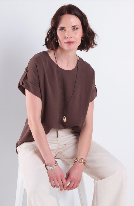 Blusa Manga Corta Escote Redondo