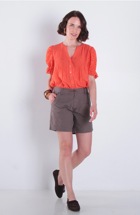 Short Cargo Tiro Alto Pretina Basica 1 Boton