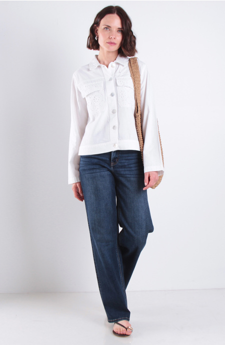 Chaqueta Manga Larga Embroidery Con Bolsillos