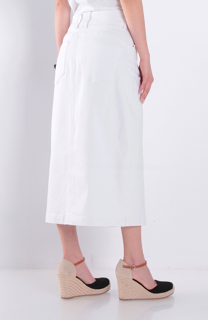 Falda Denim Pretina Basica 1 Boton Con Abertura En Delantero hover