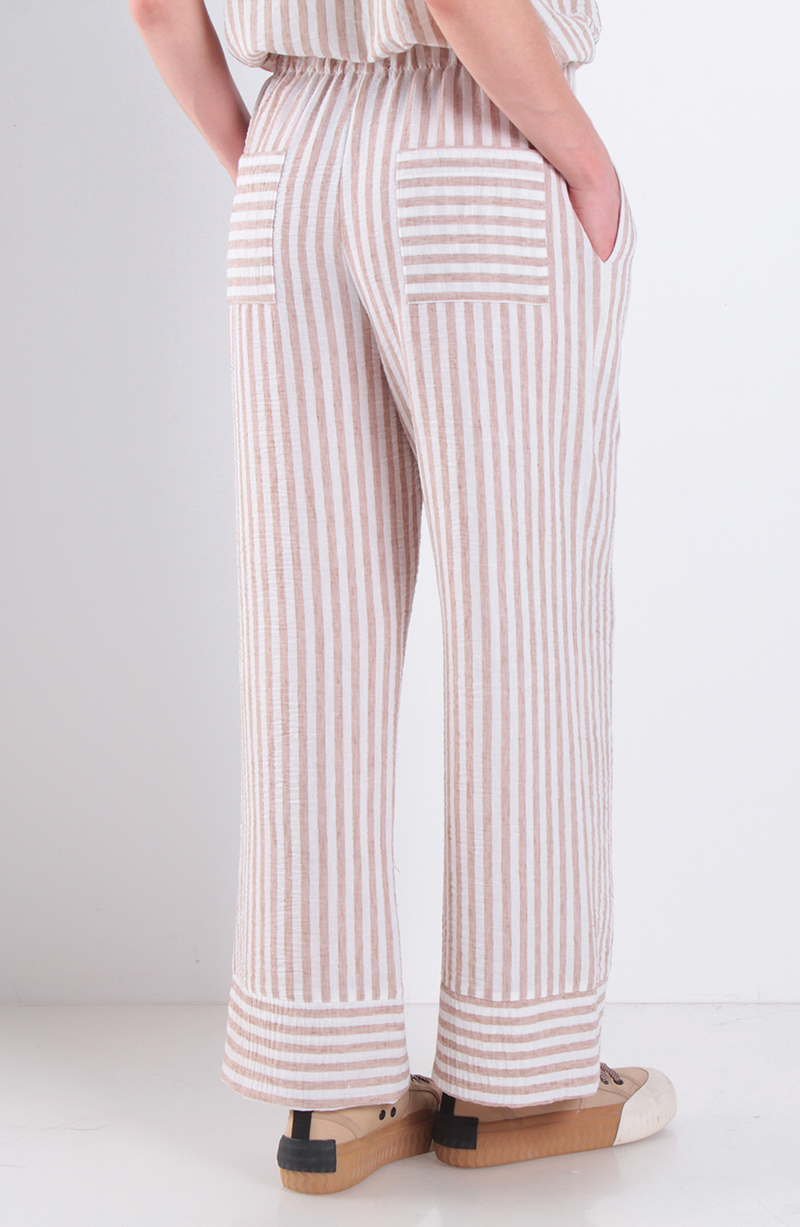 Conjunto Blusa Manga Corta Y Pantalon Listado hover