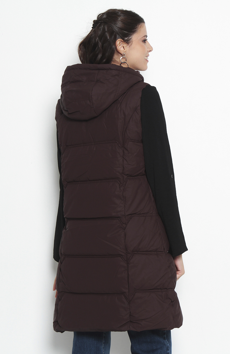 Parka Sin Manga Con Cierre En Delantero hover