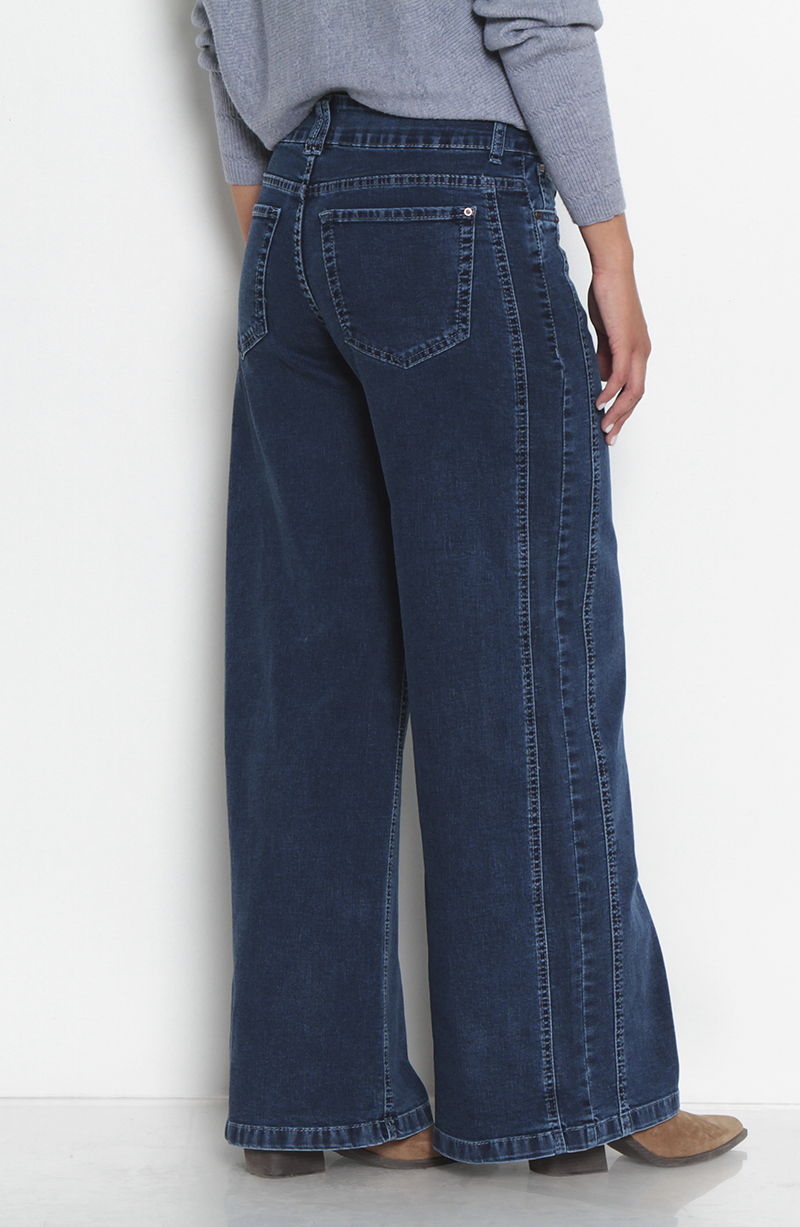 Jeans Wide Leg Tiro Alto Costadillos Pretina Basica 1 Boton hover