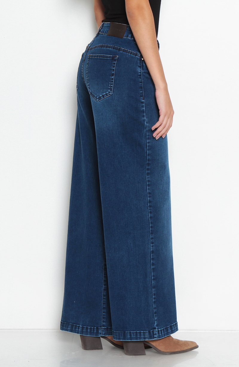 Jeans Wide Tiro Alto Pretina Basico Un Boton hover