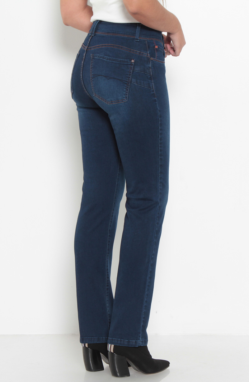 Jeans Pitillo Push Up Tiro Alto Pretina Media Dos Botones hover