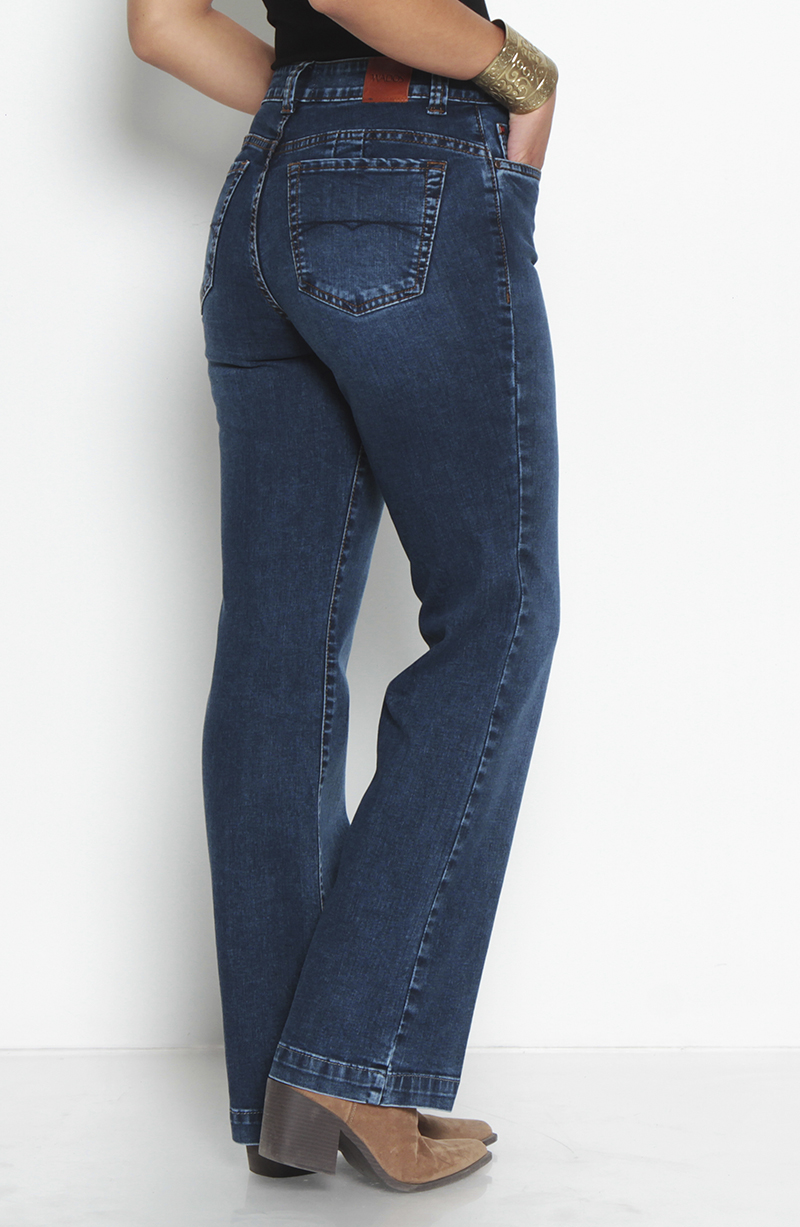 Jeans Recto Tiro Alto Push In Push Up Pretina Basica Un Boton hover