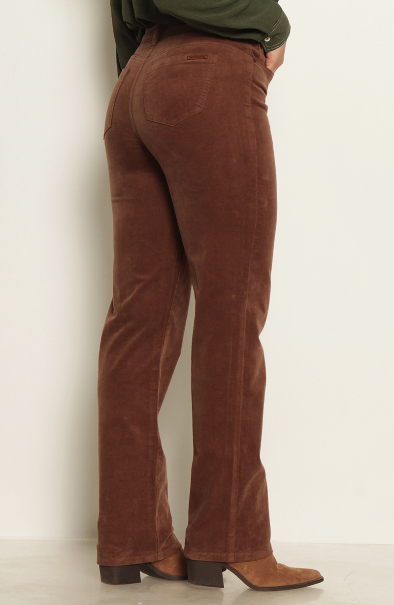 Pantalon Cotele Recto Push In Push Up Pretina  Basica Un Boton hover