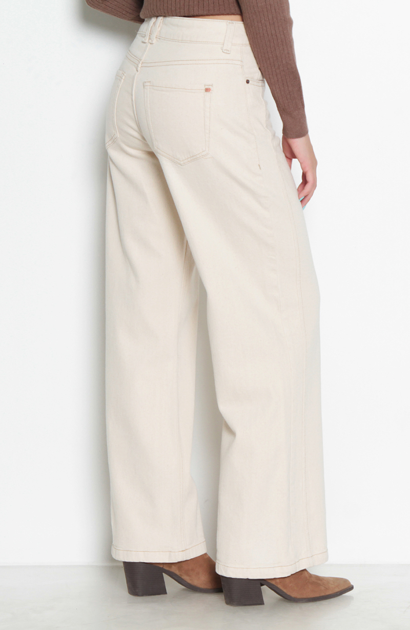 Jeans Wide Leg Tiro Alto Pretina Basica 1 Boton hover