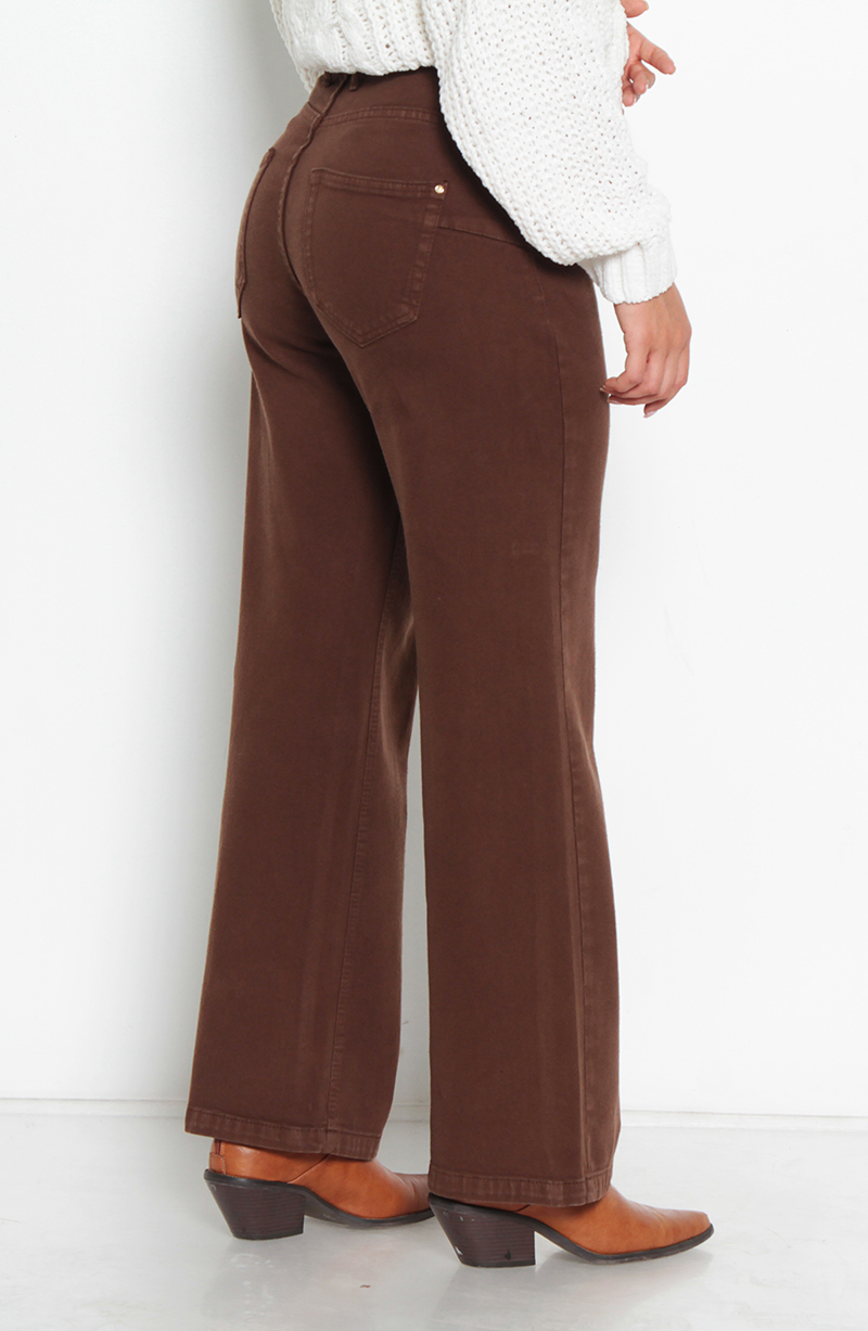 Jeans Wide Tiro Alto Pretina Basica Un Boton hover