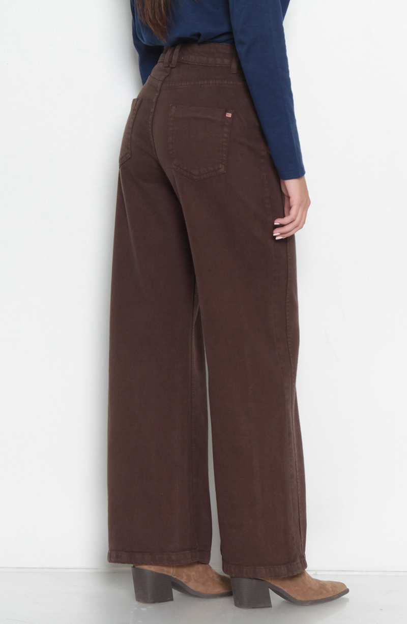 Jeans Wide Tiro Medio Pretina Un Boton hover