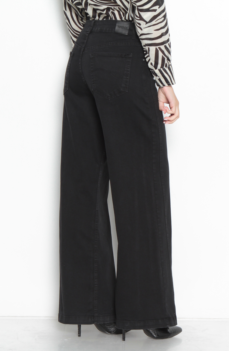 Jeans Pierna Wide , Tiro Alto, Pretina Basica Un Boton hover