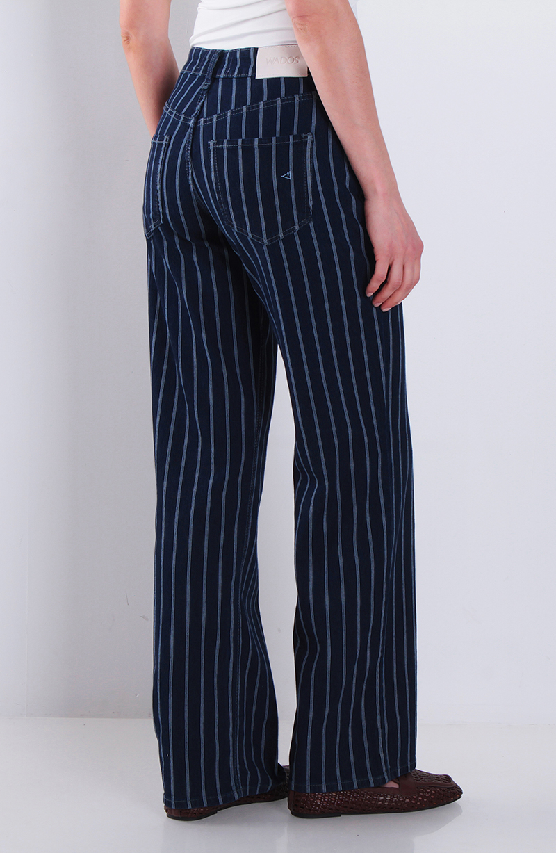 Jeans Wide Leg Tiro Alto Pretina Basica 1 Boton Listado hover