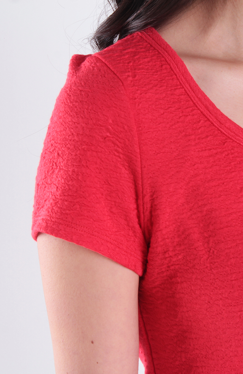 Polera Textura Manga Corta Escote Redondo hover