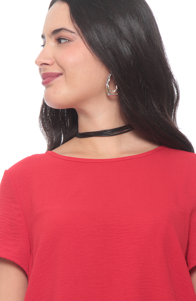 Blusa Manga Corta Escote Redondo hover