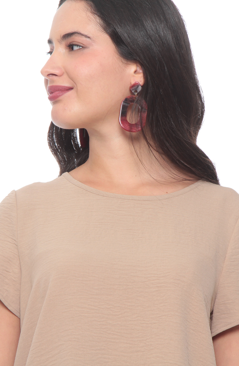Blusa Manga Corta Escote Redondo hover