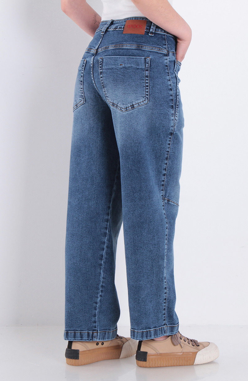 Jeans Balloon Tiro Alto Pretina Un Boton hover