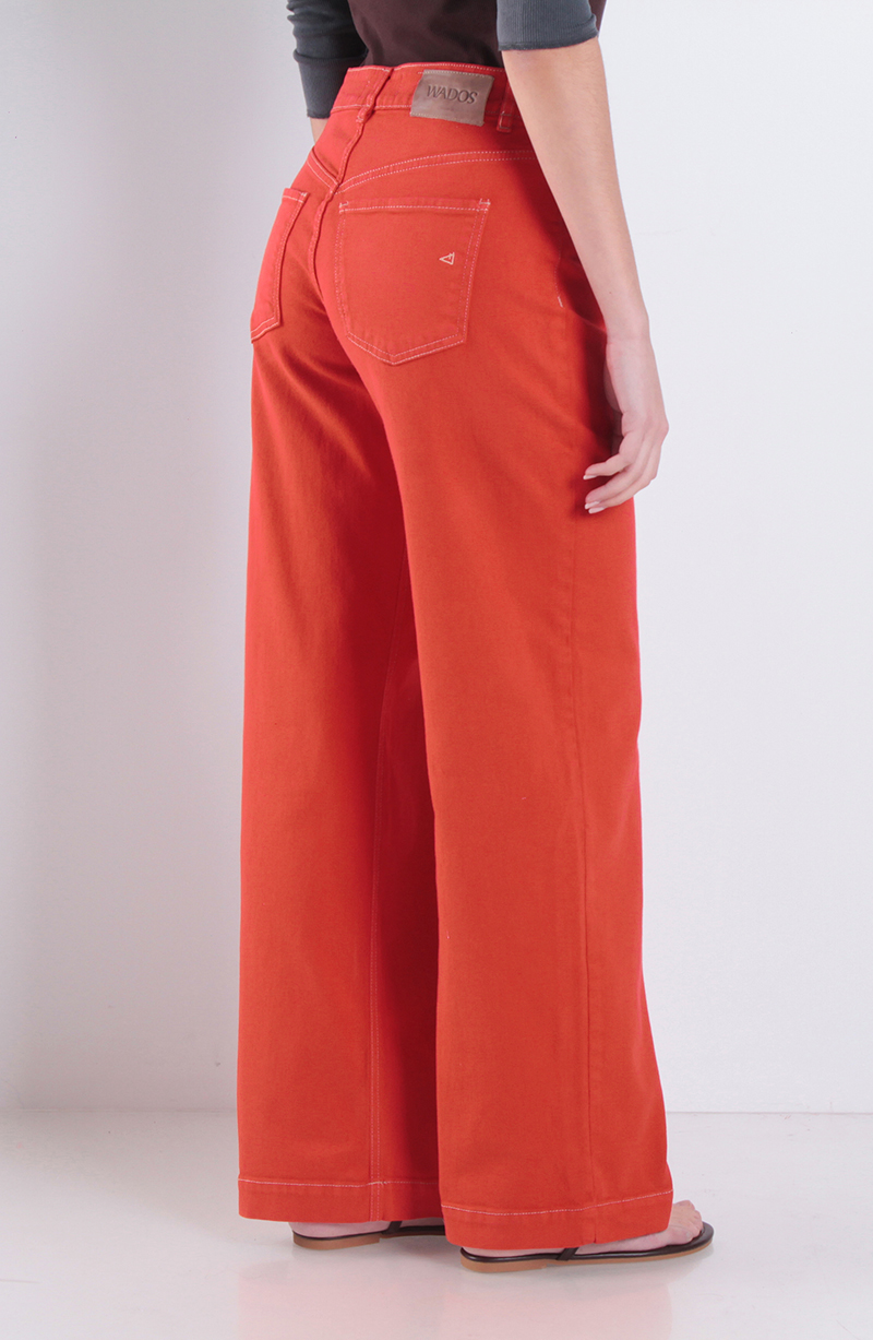 Jeans Wide Leg Tiro Alto Pretina Basica 1 Boton hover